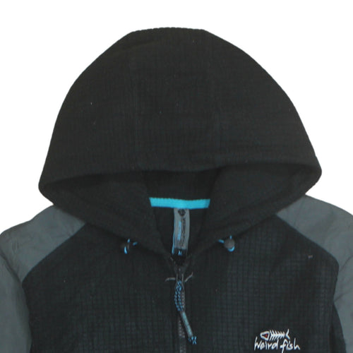 Weird Fish Men's Black Full Zip Hoodie Size M Outdoor Fleece