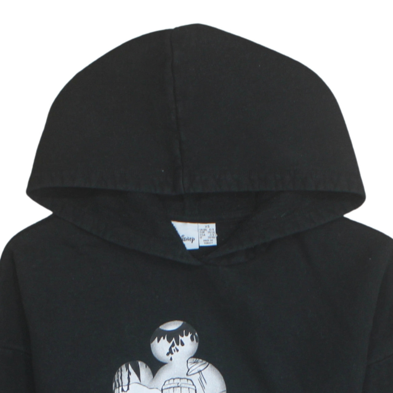 Disney Black Mickey Mouse Hoodie XS Women Pullover Graphic Print