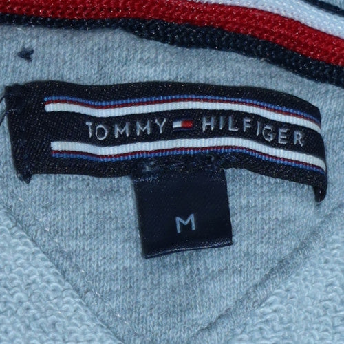 Tommy Hilfiger Men's Grey Full Zip Hoodie M Logo Tape Sportswear