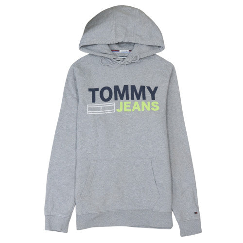 Tommy Jeans Men's Grey Logo Pullover Hoodie Size L Regular Fit