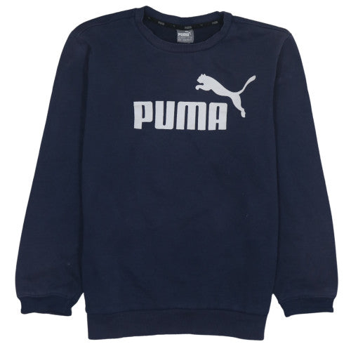 Puma Men's Blue Crew Neck Logo Pullover Sweatshirt Size M