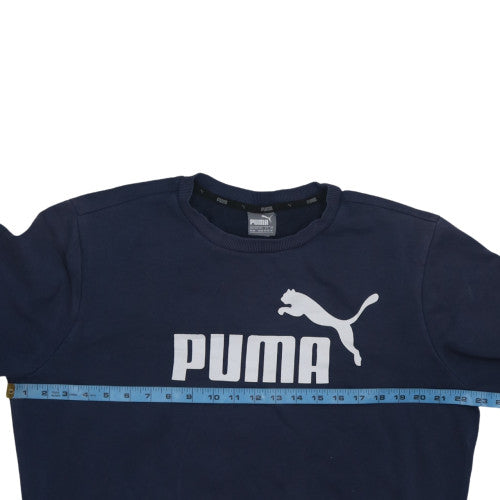 Puma Men's Blue Crew Neck Logo Pullover Sweatshirt Size M
