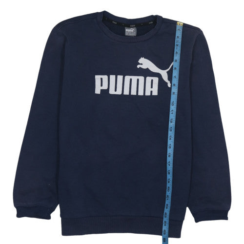 Puma Men's Blue Crew Neck Logo Pullover Sweatshirt Size M