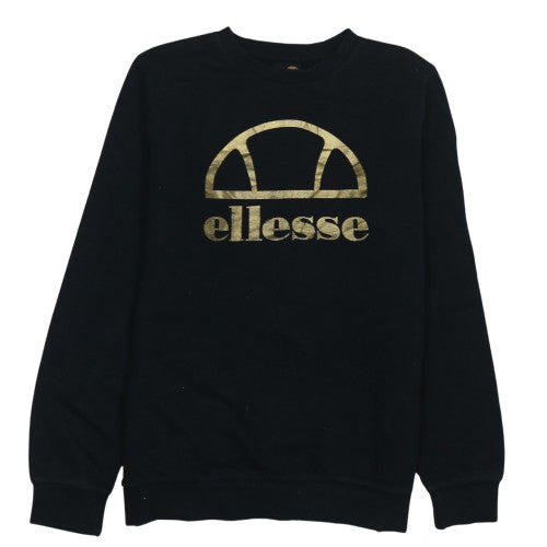 Ellesse Girls Black Gold Logo Pullover Sweatshirt 13-14 Years