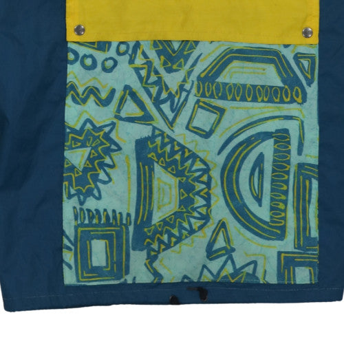 Decathlon Men’s Blue Yellow 90s Retro Hooded Anorak Jacket Size M