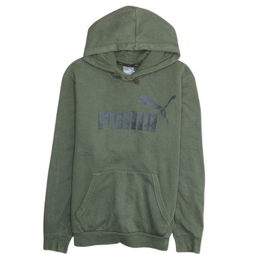 Puma Men's Green Pullover Hoodie Small Logo Fleece Sweatshirt