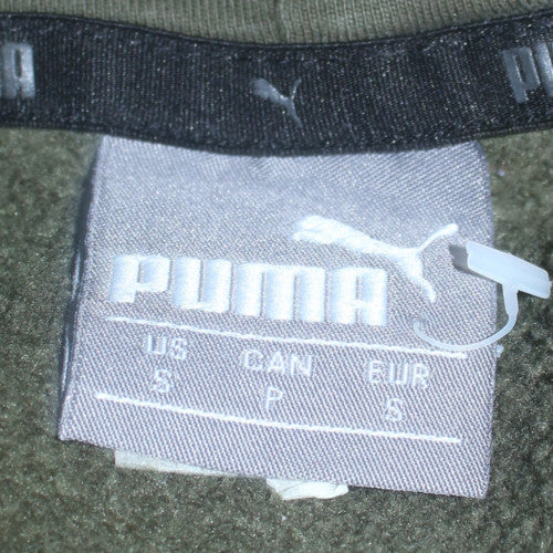 Puma Men's Green Pullover Hoodie Small Logo Fleece Sweatshirt