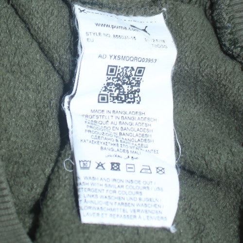Puma Men's Green Pullover Hoodie Small Logo Fleece Sweatshirt