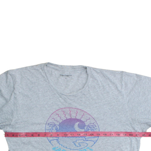 Carhartt Men Grey L Graphic Beach Scene Cotton T-Shirt