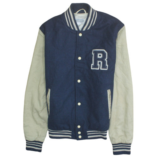 Rainbow Collection Men's Blue Varsity Jacket 33R Wool Blend