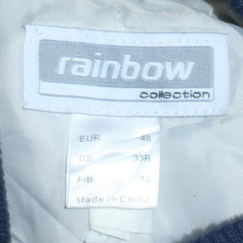 Rainbow Collection Men's Blue Varsity Jacket 33R Wool Blend