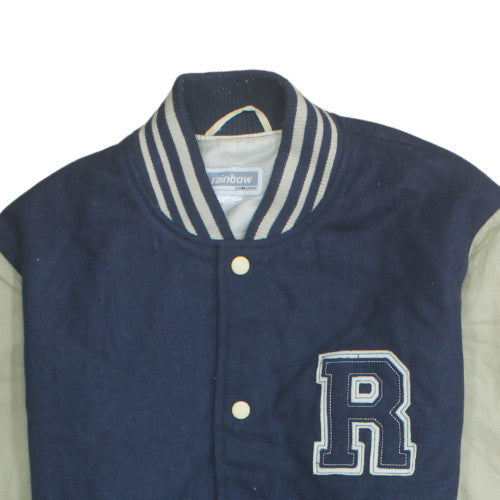 Rainbow Collection Men's Blue Varsity Jacket 33R Wool Blend