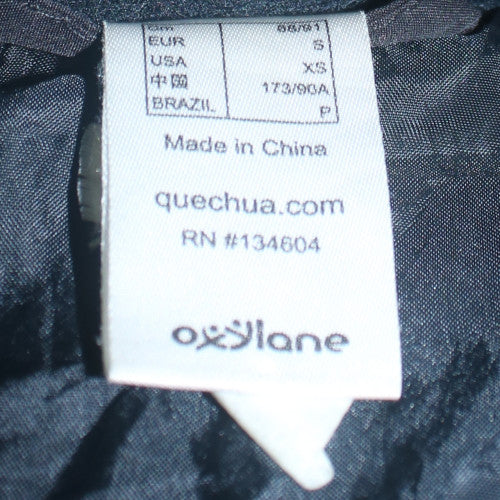 Quechua Men's Black S Basic Hiking Jacket Lightweight Full Zip