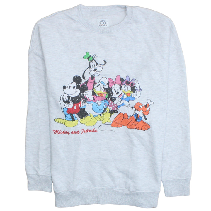 Disney Primark Women Grey Sweatshirt Mickey & Friends Size S