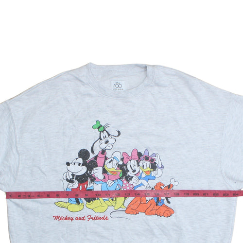 Disney Primark Women Grey Sweatshirt Mickey & Friends Size S