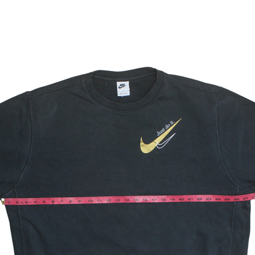 Nike Womens Black XL Pullover Sweatshirt Gold Logo Just Do It