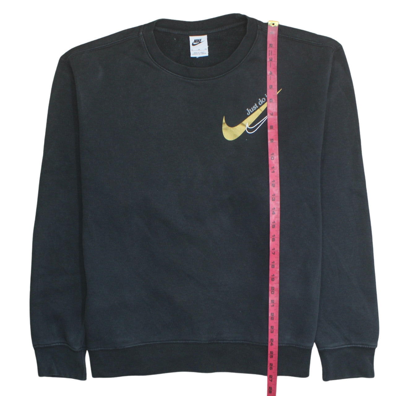 Nike Womens Black XL Pullover Sweatshirt Gold Logo Just Do It