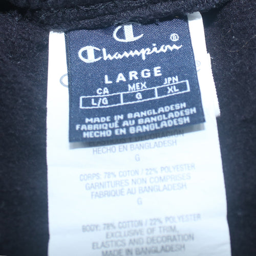 Champion Men's Black Jogger Trousers L Logo Cuffed Sweatpants