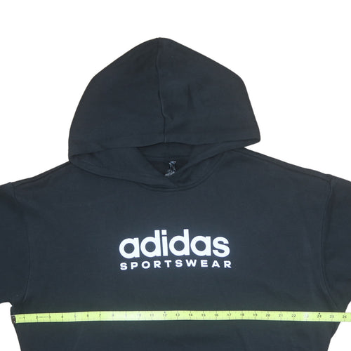Adidas Women Black Pullover Hoodie Large Sportswear Logo Cotton Blend