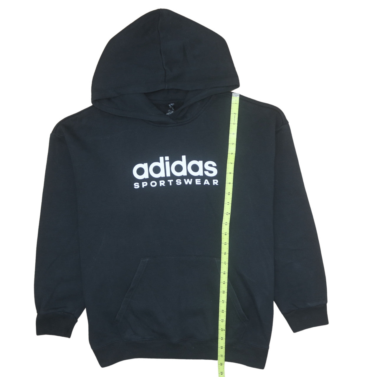 Adidas Women Black Pullover Hoodie Large Sportswear Logo Cotton Blend