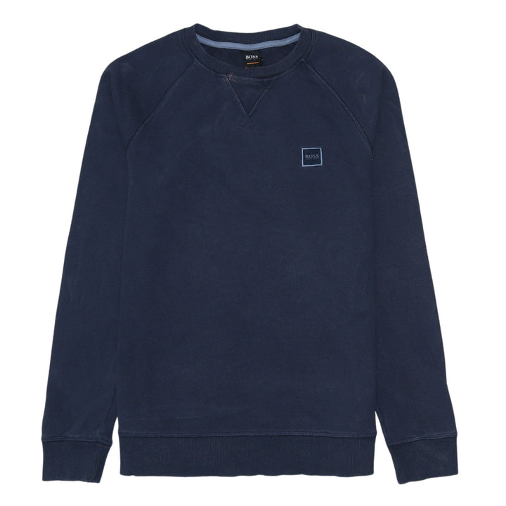 Hugo Boss Men's Blue Crew Neck Long Sleeve Cotton Sweatshirt S