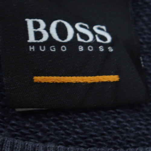 Hugo Boss Men's Blue Crew Neck Long Sleeve Cotton Sweatshirt S