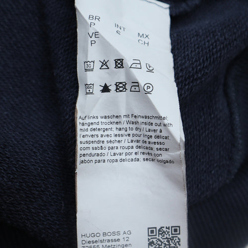 Hugo Boss Men's Blue Crew Neck Long Sleeve Cotton Sweatshirt S