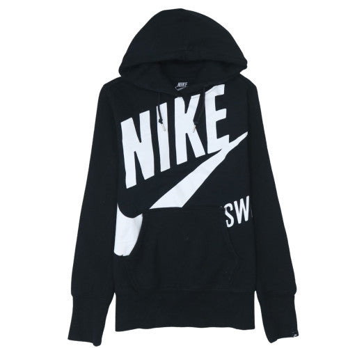 Nike Womens Black Pullover Hoodie Medium Standard Fit Cotton Sweatshirt