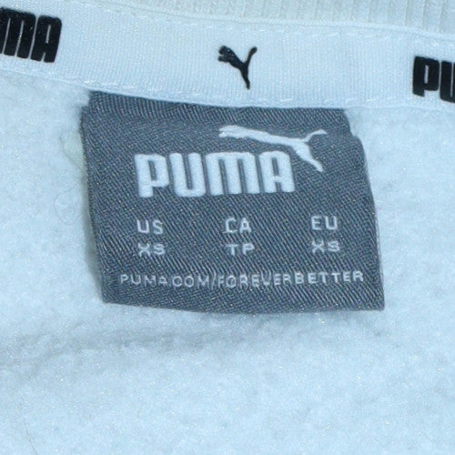 Puma Womens White XS Crew Neck Pullover Sweatshirt