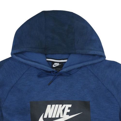 Nike Men's Blue Pullover Hoodie L Graphic Logo Sportswear
