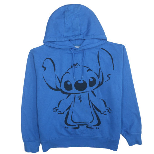 Disney Women Blue Stitch Hoodie Pullover Size 10 Cotton Blend