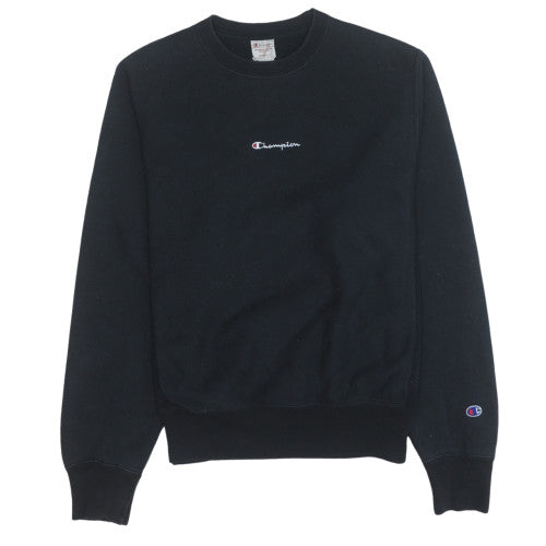 Champion Men's Black Small Reverse Weave Pullover Sweatshirt