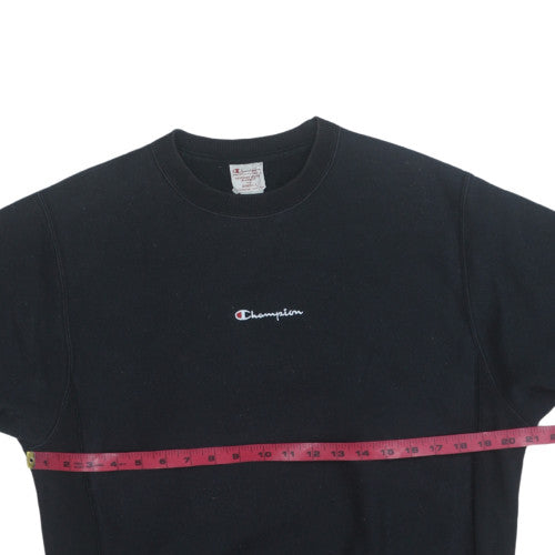 Champion Men's Black Small Reverse Weave Pullover Sweatshirt