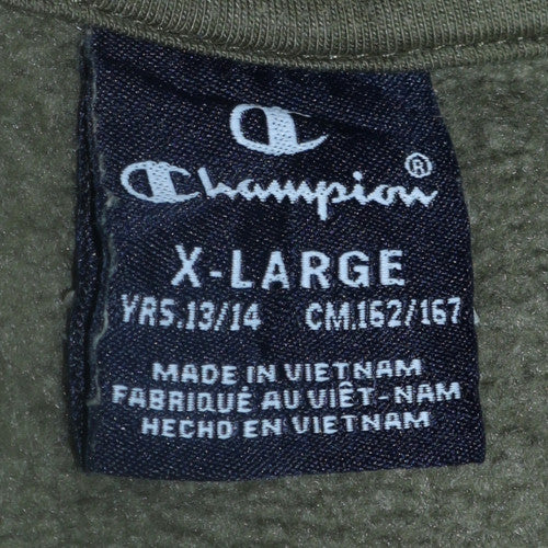 Champion Boys Khaki Green XL 13-14 Years Crew Neck Sweatshirt