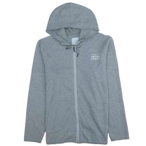 Jack & Jones Men's Grey Full Zip Hoodie XL Regular Fit