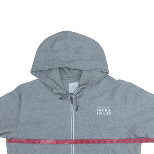 Jack & Jones Men's Grey Full Zip Hoodie XL Regular Fit
