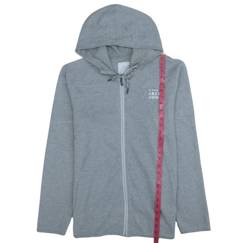 Jack & Jones Men's Grey Full Zip Hoodie XL Regular Fit