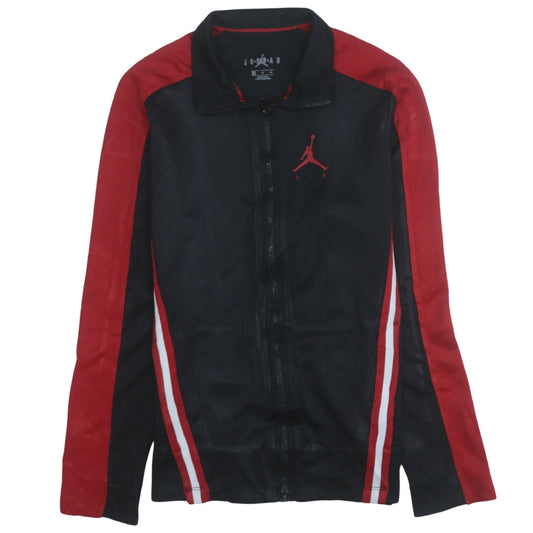 Jordan Mens Black Red Track Jacket L Full Zip Polyester Athletic