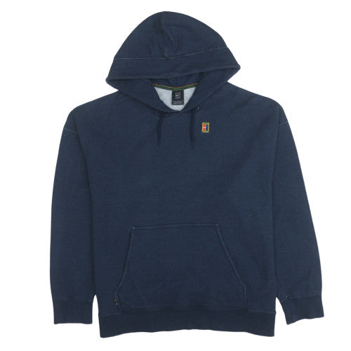 Nike Men's Blue Pullover Hoodie L Logo Fleece Sweatshirt