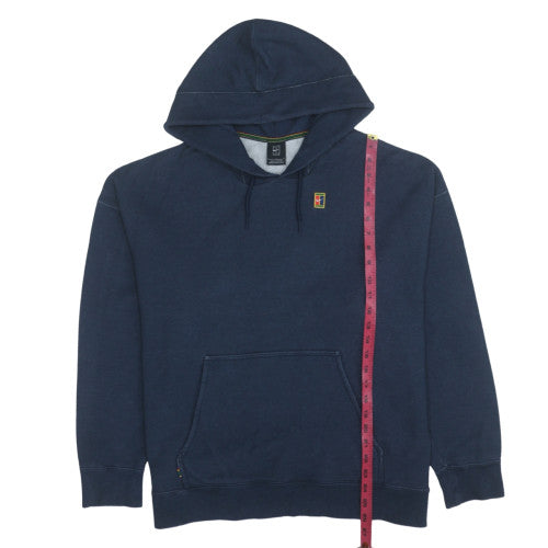 Nike Men's Blue Pullover Hoodie L Logo Fleece Sweatshirt