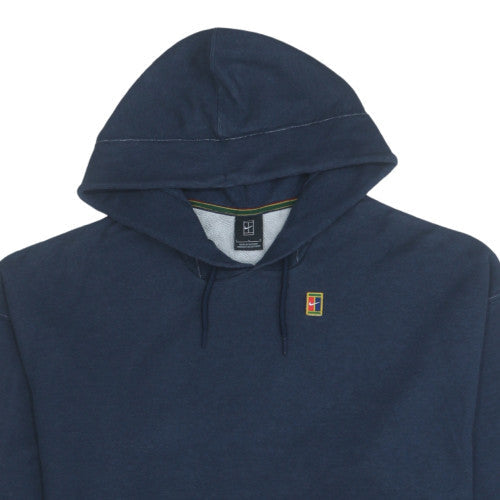 Nike Men's Blue Pullover Hoodie L Logo Fleece Sweatshirt