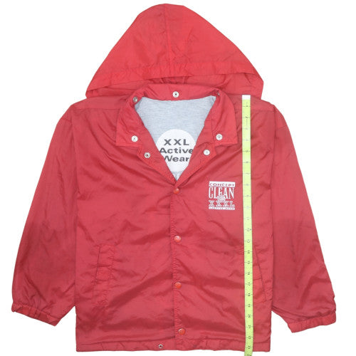 Concept Clean Red Hooded Windbreaker Jacket Women 2XL
