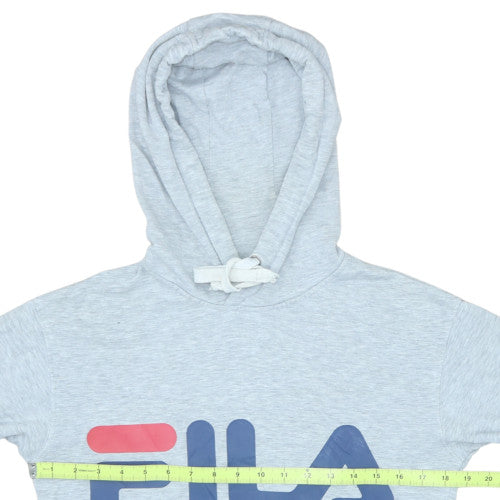 FILA Men's Grey Pullover Hoodie XS Regular Fit Logo Sweatshirt