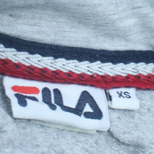 FILA Men's Grey Pullover Hoodie XS Regular Fit Logo Sweatshirt