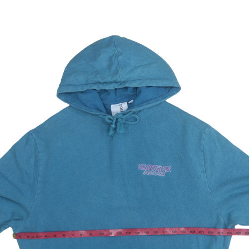 COLLUSION Mens Blue Graphic Pullover Hoodie Size M