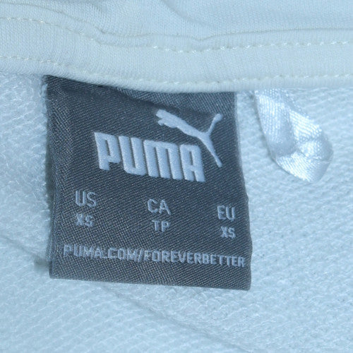 Puma Men’s White XS Pullover Hoodie with Logo Print