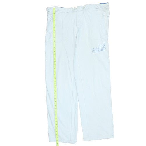 Puma Men's White M Jogger Sweatpants Zip Pocket Drawstring Waist