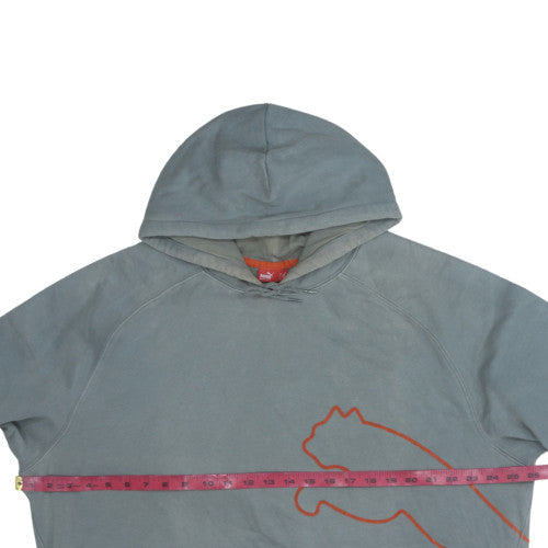 Puma Men’s Grey XL Pullover Fleece Hoodie with Logo Print