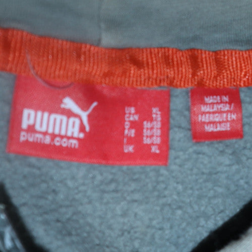 Puma Men’s Grey XL Pullover Fleece Hoodie with Logo Print