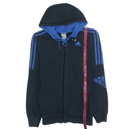 Adidas Men's Blue Full Zip Hoodie Size S Logo Sportswear